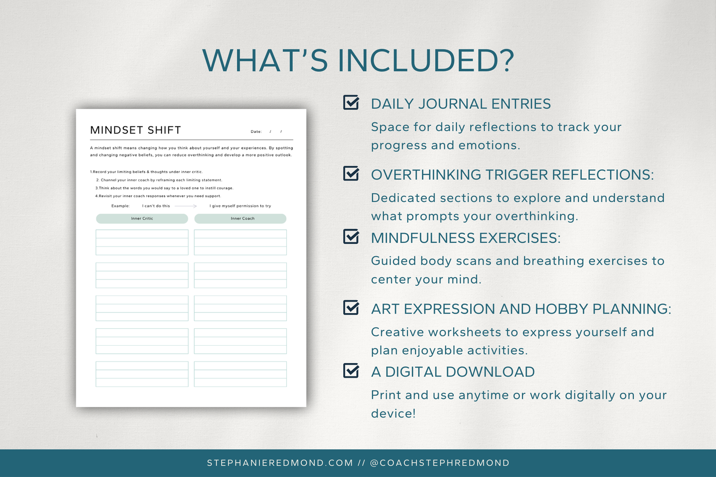Stop Overthinking Workbook
