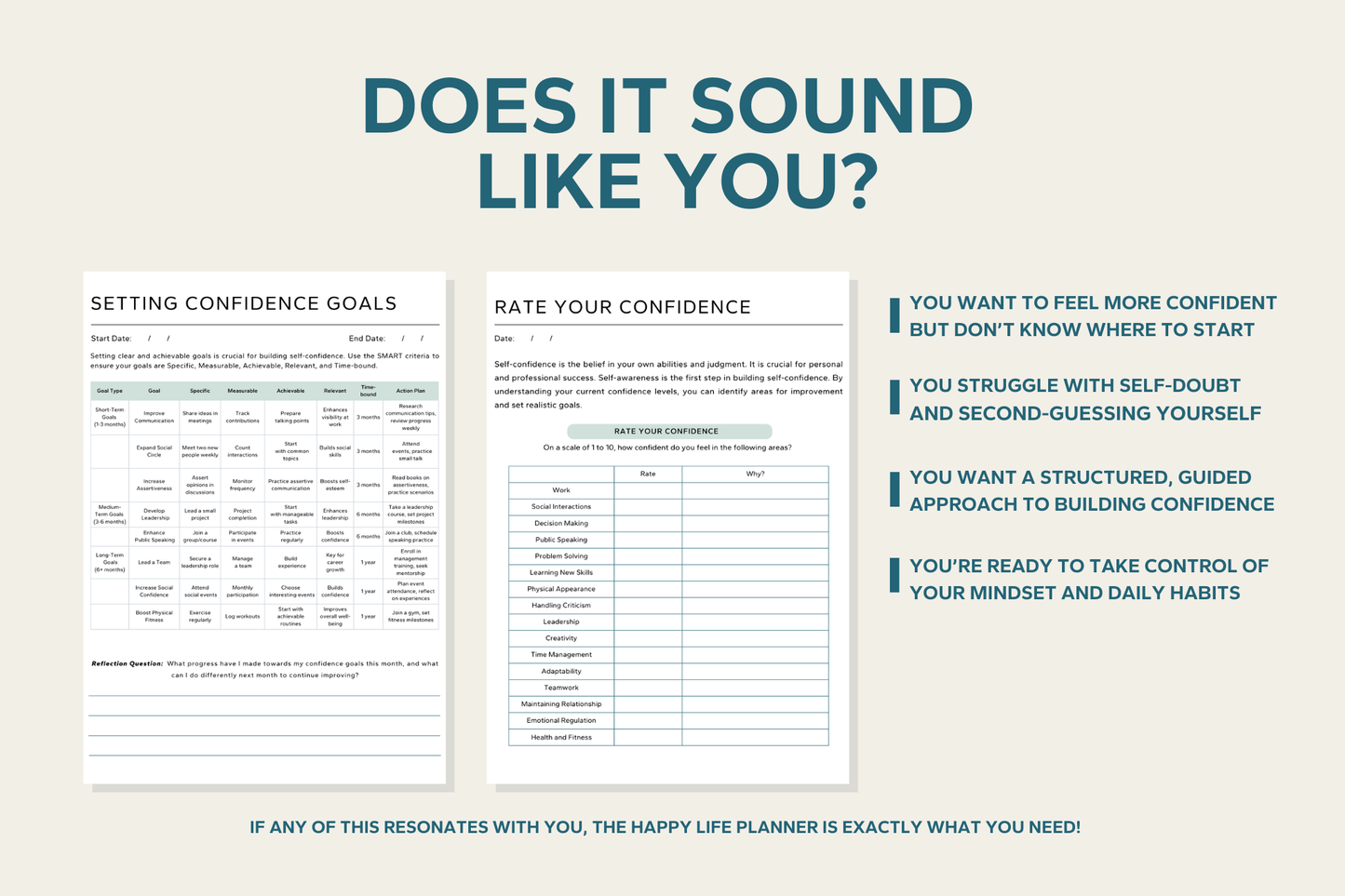 Self-Confidence Planner