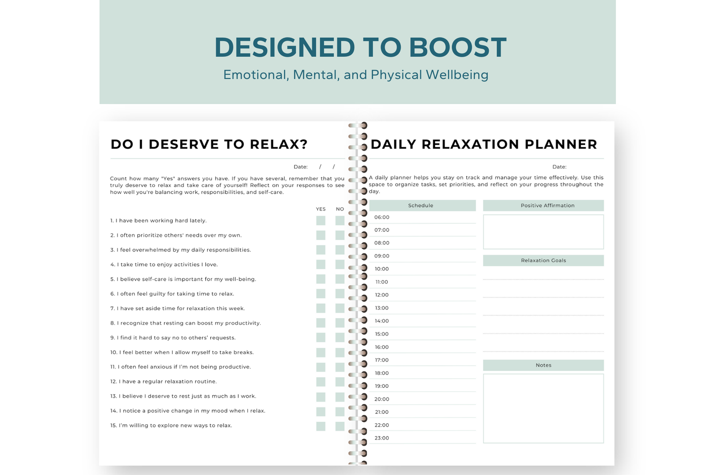 Time to Relax Planner