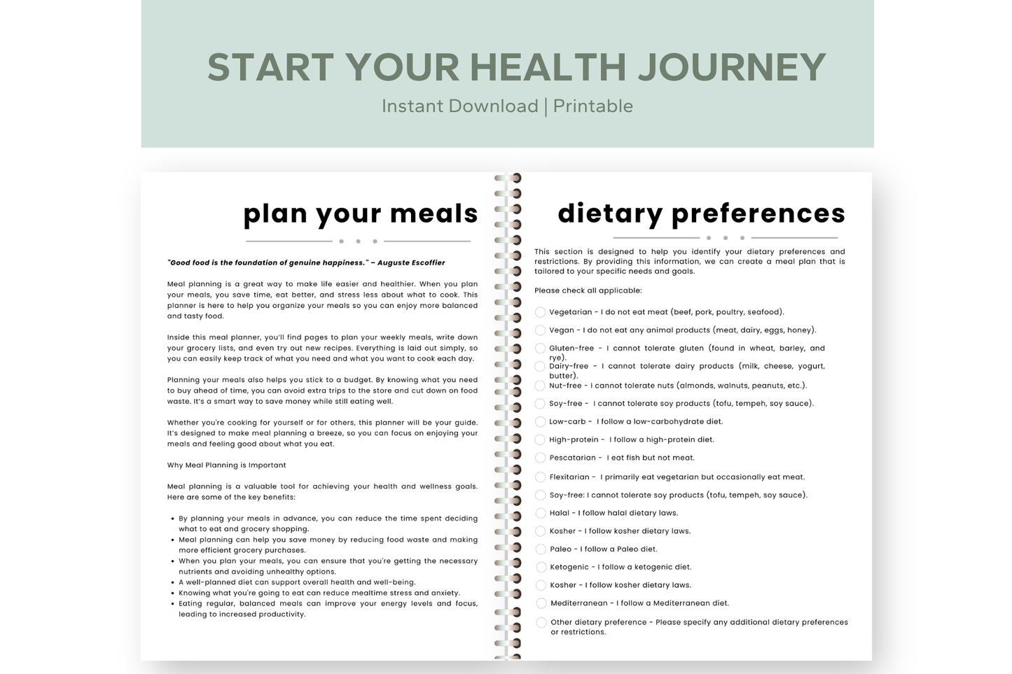 Personal Meal Planner